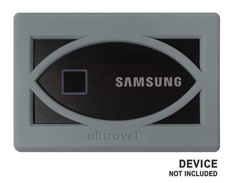 Alltravel غلاف سيليكون واقي لجميع رحلاتك لجهاز سامسونج T7، T7 توتش SSD محمول - 1TB، 2TB، 500GB - محركات أقراص صلبة خارجية USB 3.2 (رمادي) - Image 2